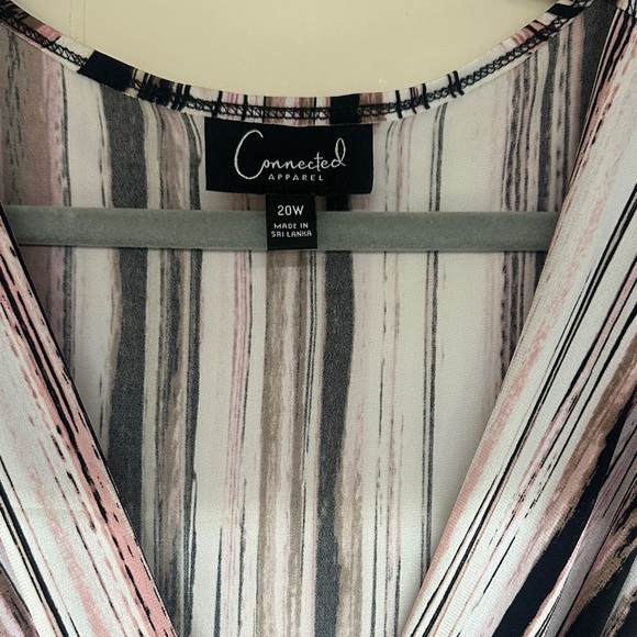 Connected Apparel Pink and Black Striped Jumpsuit/ Romper - Picture 2 of 12